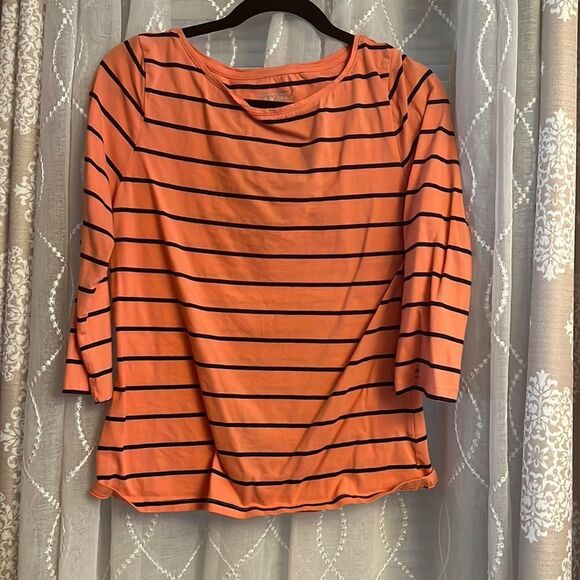 🧡 Rag Top USA Cotton Blend Striped Top – Size Medium - Picture 1 of 3